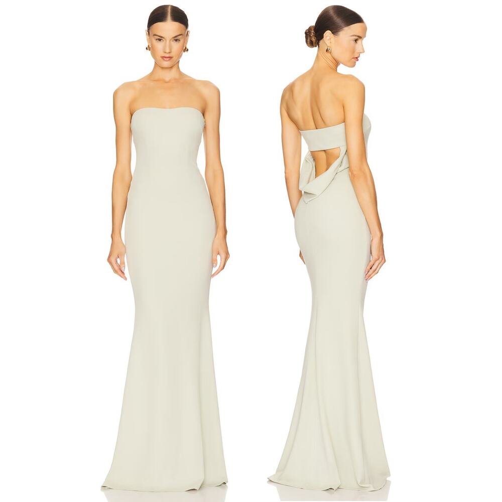 Katie May Mary Kate Gown Maxi Dress Strapless Bridesmaid Formal Party Prom L